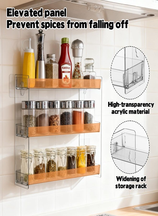 FMOACEN Spice Rack Wall Mount Clear Plastic Seasoning Organizer Condiment Bottles Storage Shelf Spice Rack Organizer for Kitchen Cabinet Doors Pantry RV Organization - Image 3